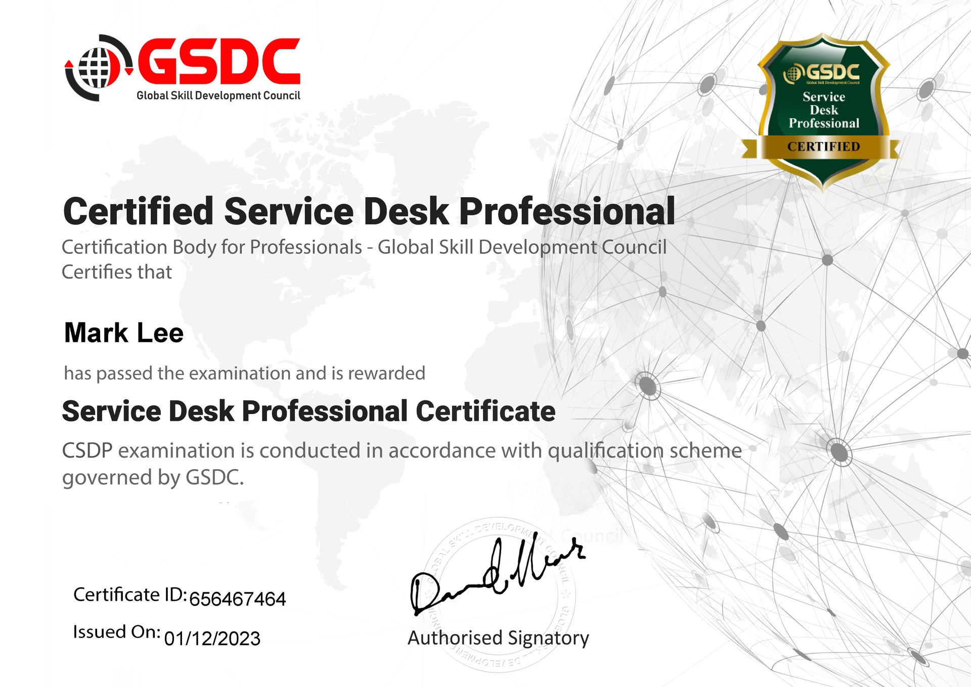 Certification