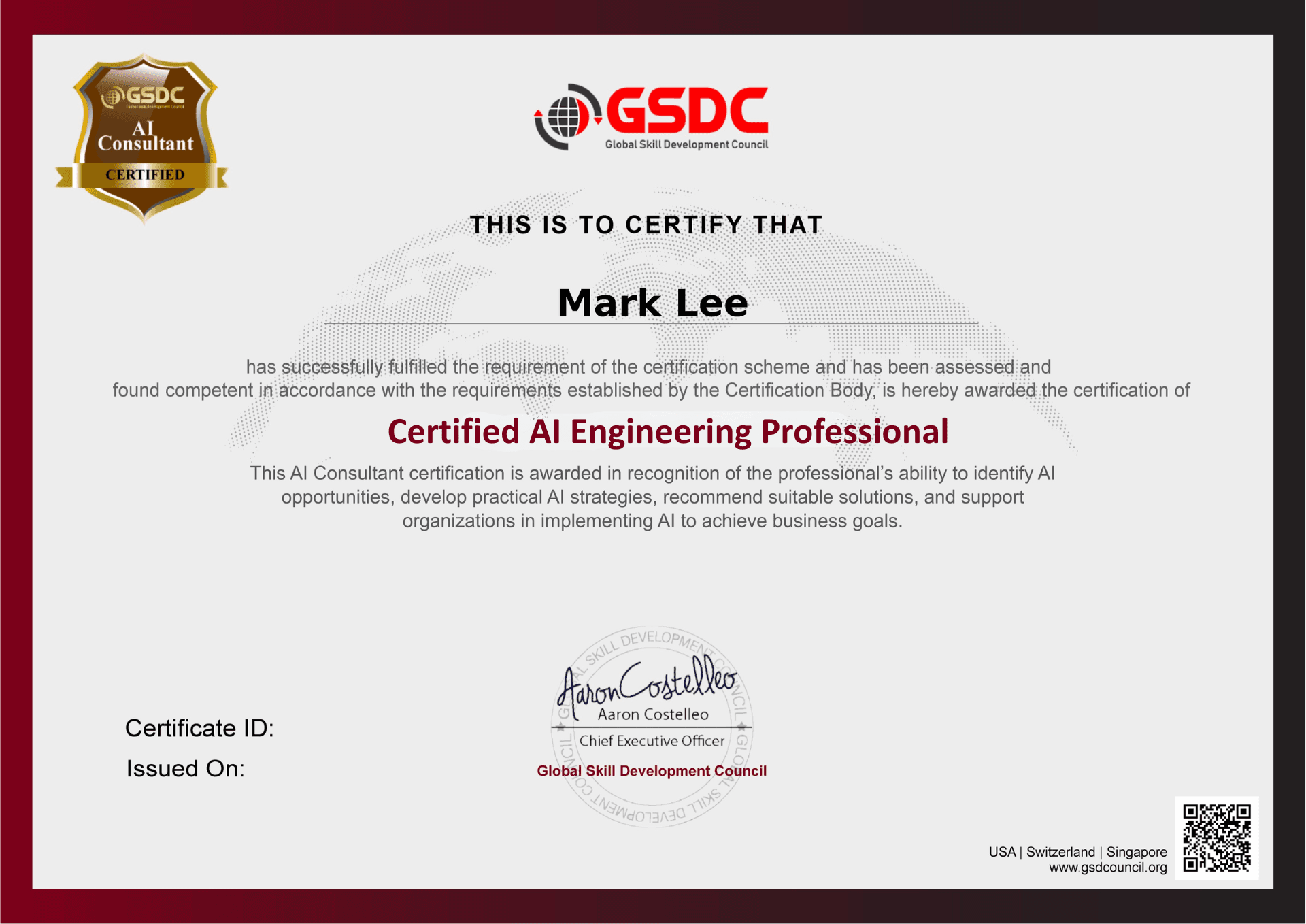 Certification