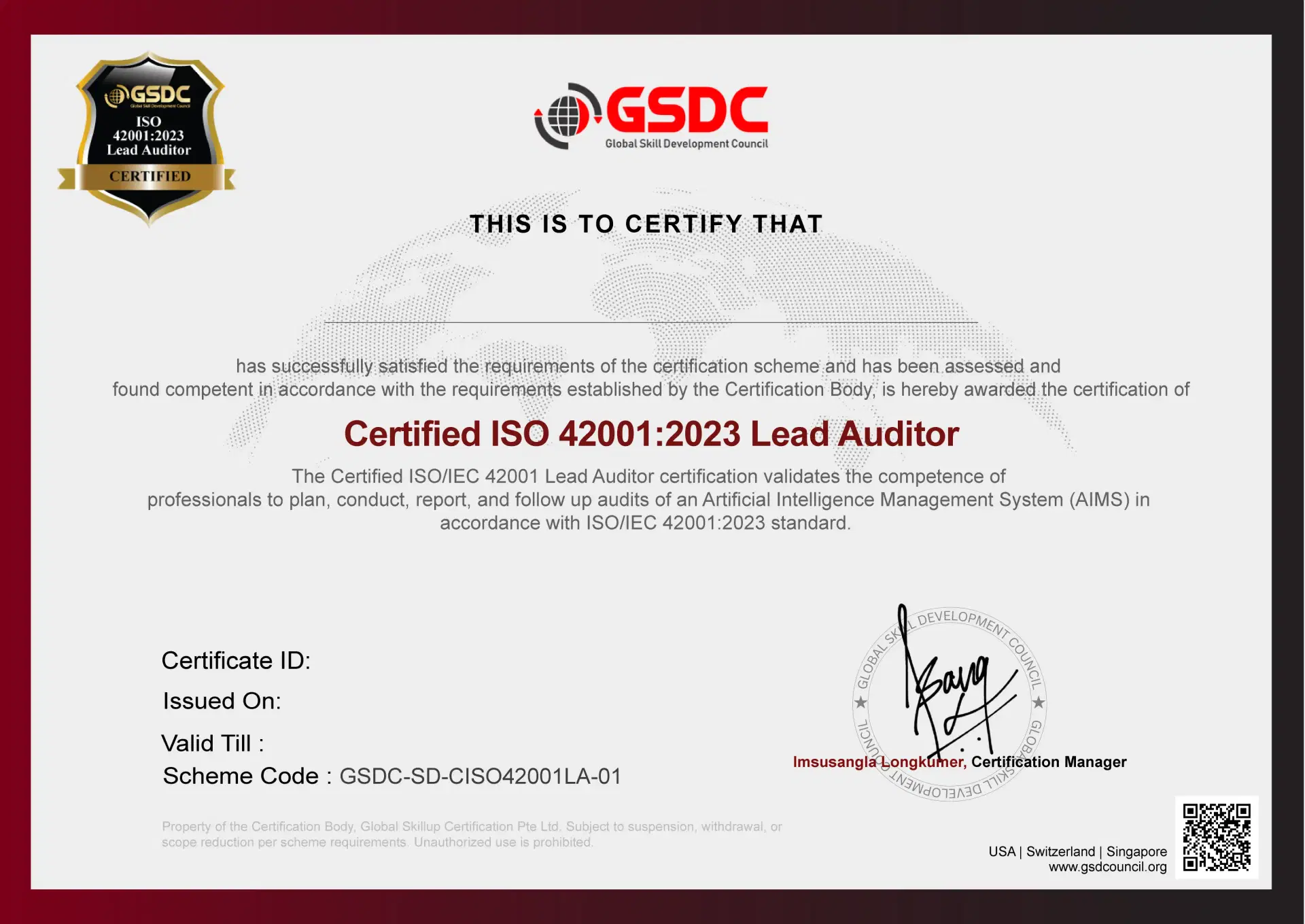 Certification