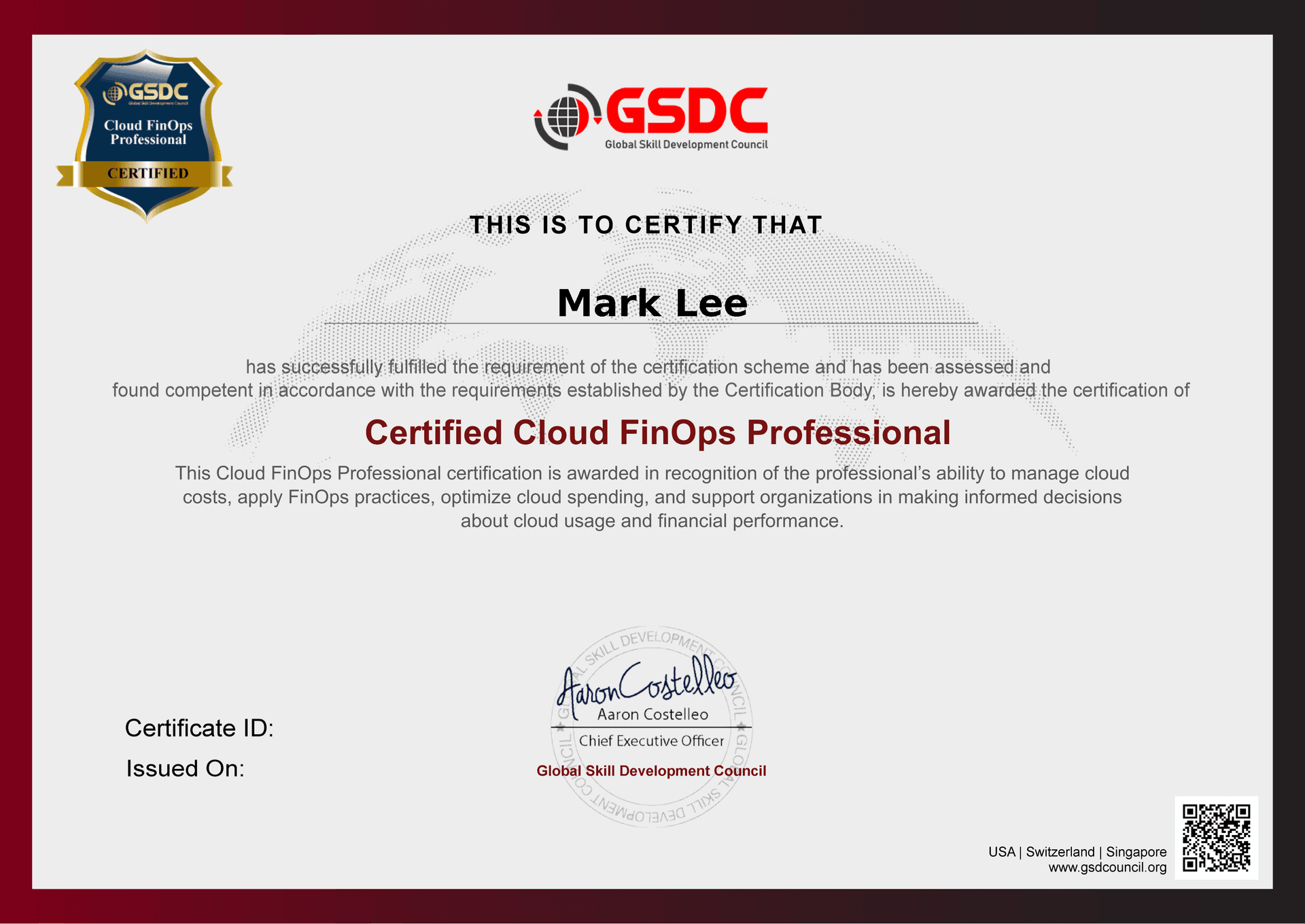 Certification
