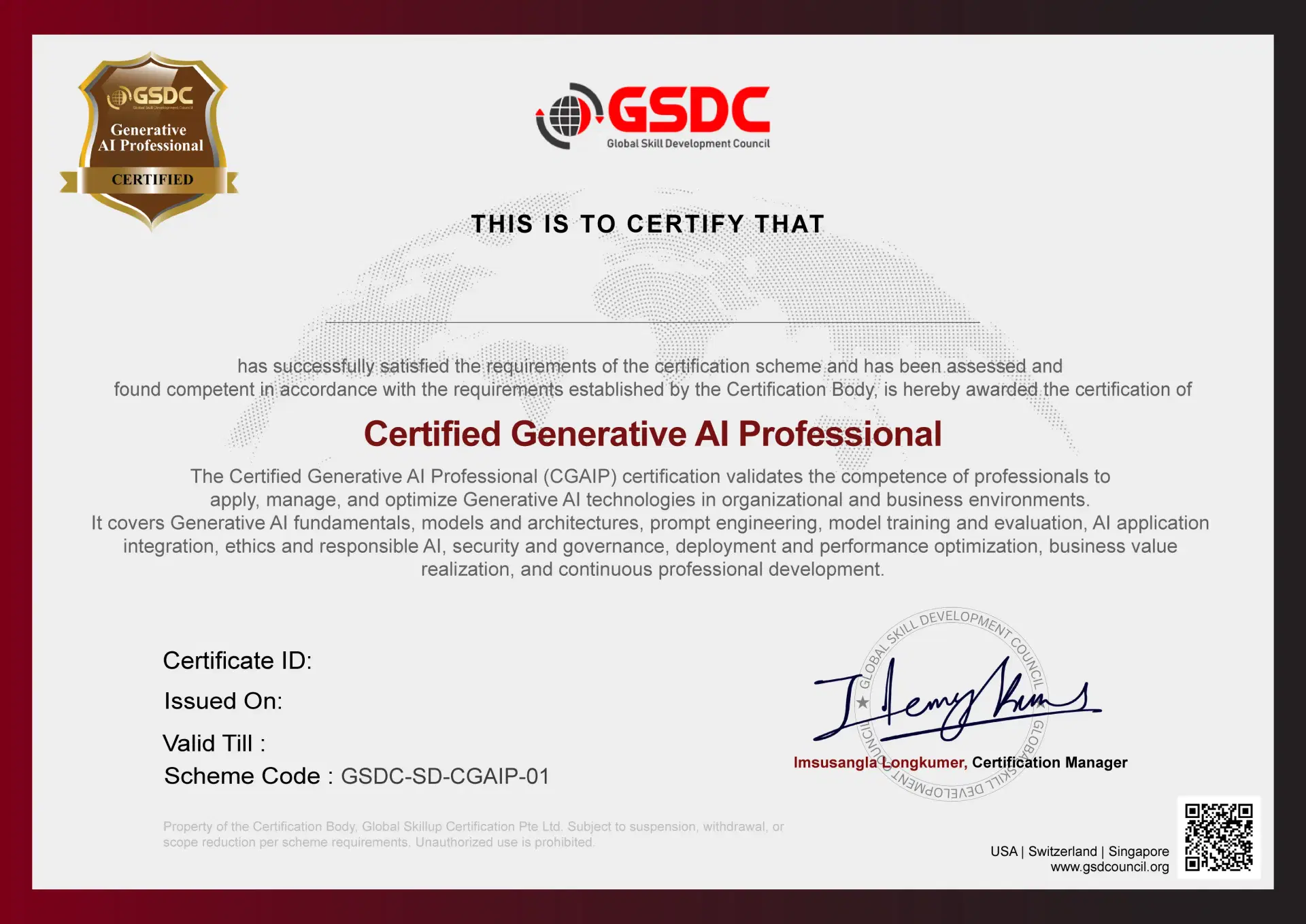 Certification