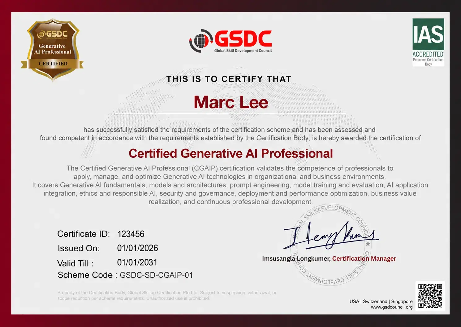 Certification