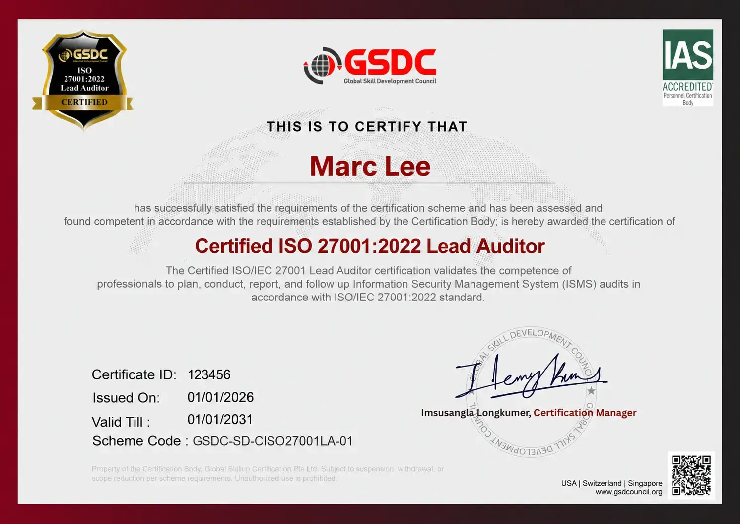 Certification