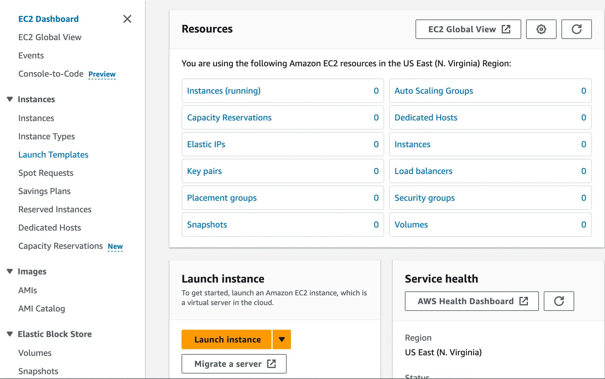 EC2 Dashboard