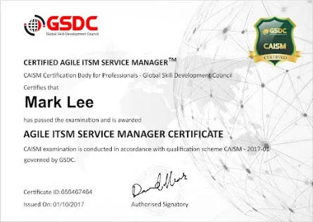 Certified Agile ITSM  Service Manager® Certification