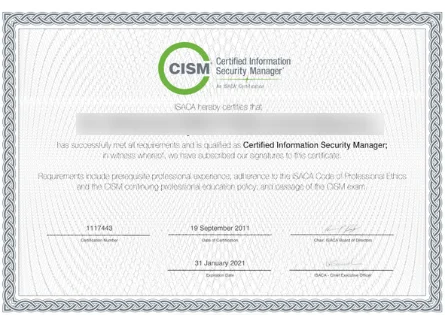 CISM-certificate