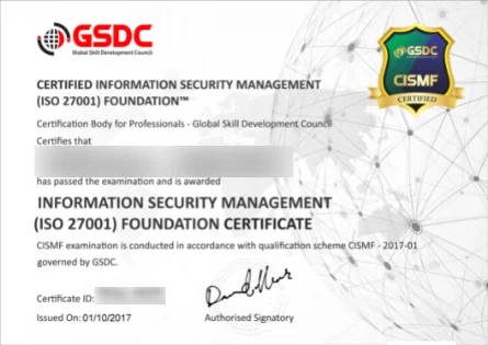 ISMF-certificate