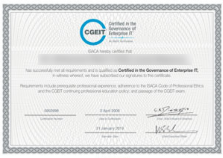 ISACA Certificate