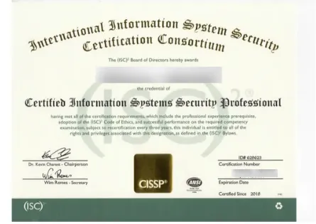 cissp certification training certificate