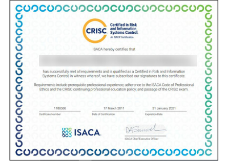 ISACA Certificate