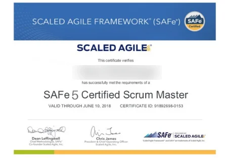 Safe Scrum Master Certificate