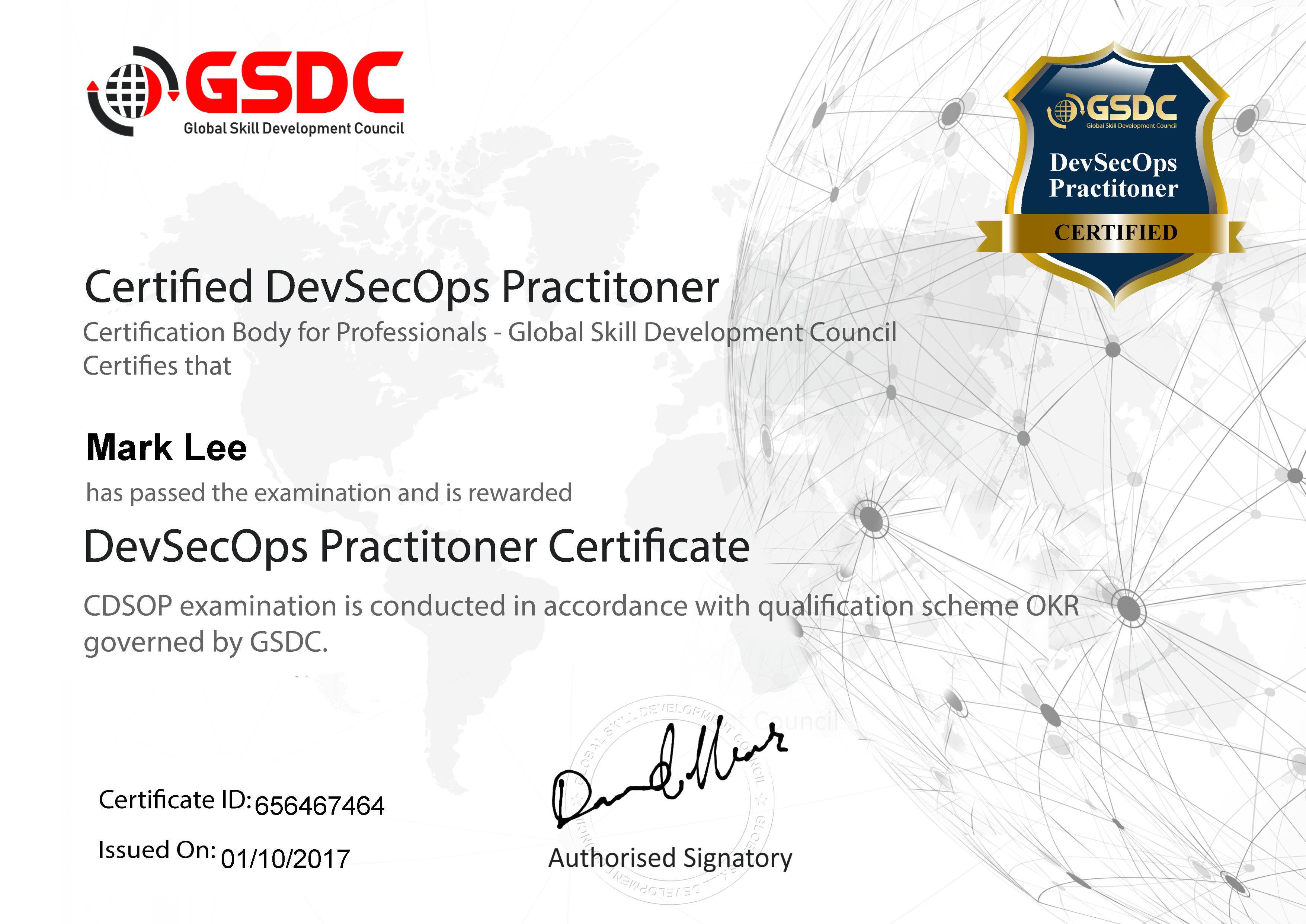 GSDC Certificate